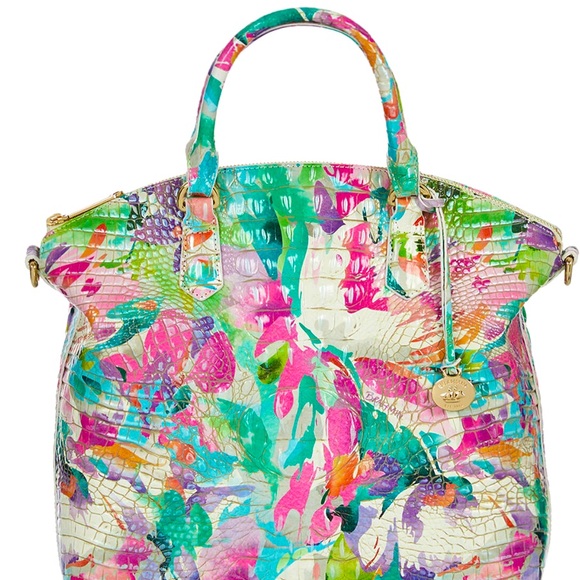 👜NWT!! HARD TO FIND DESIGN! Gorgeous Brahmin Large Duxbury Satchel in Daylily! - Picture 1 of 16